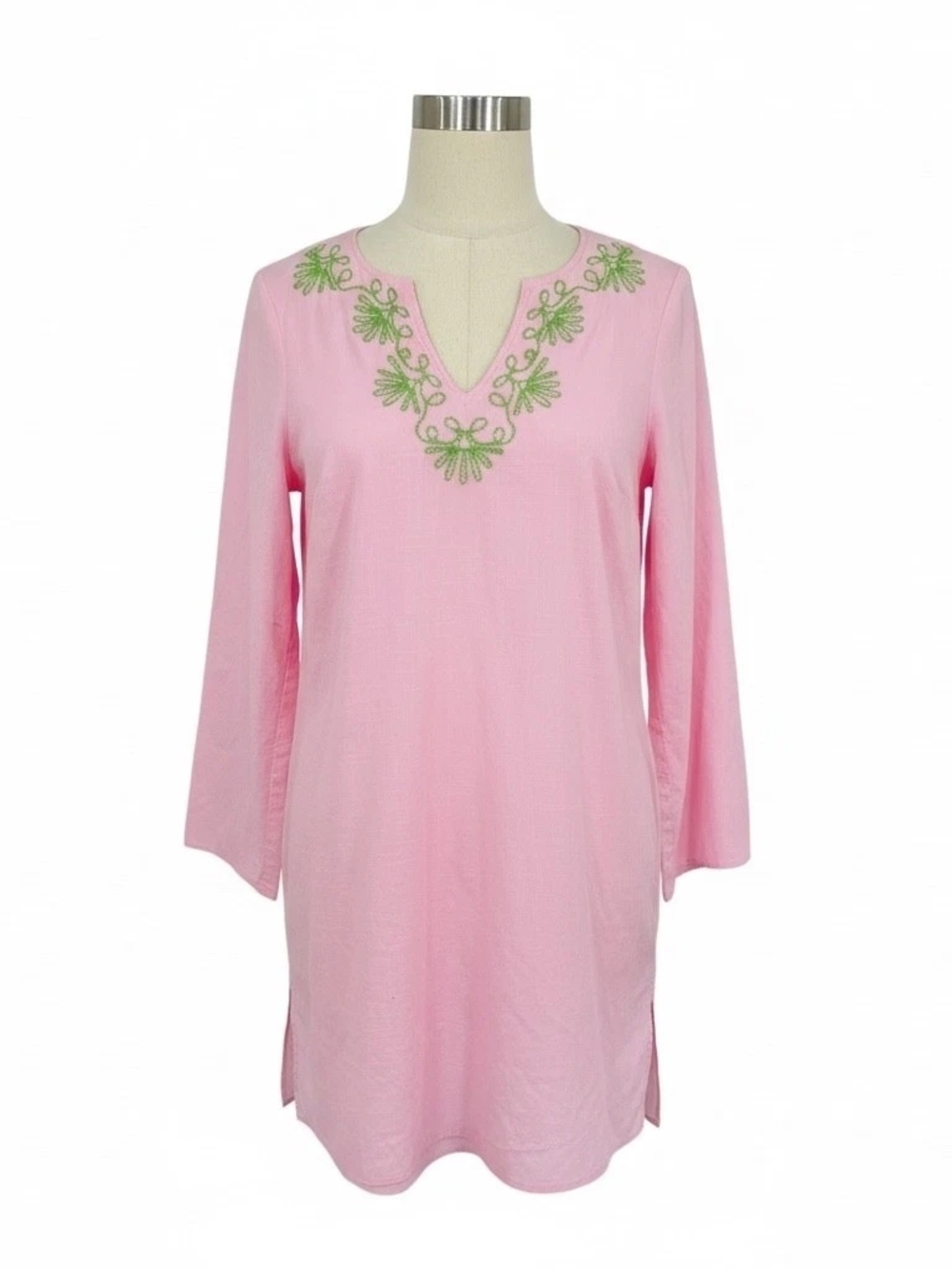 Lilly Pulitzer Sz M NWT Women's Pink Embroidered V-Neck Tunic